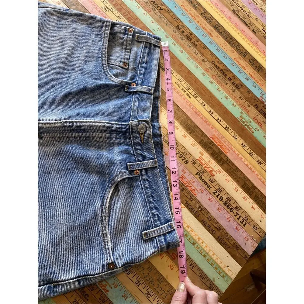 Vintage Levis Jeans 505 Mens 38x30 Blue 90s Denim 505 Distress Fade Classic